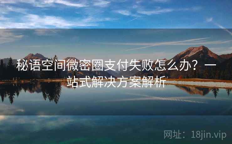秘语空间微密圈支付失败怎么办？一站式解决方案解析