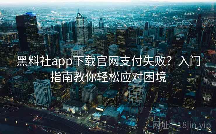 黑料社app下载官网支付失败？入门指南教你轻松应对困境
