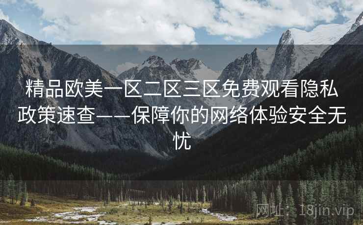 精品欧美一区二区三区免费观看隐私政策速查——保障你的网络体验安全无忧