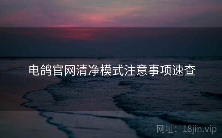 电鸽官网清净模式注意事项速查
