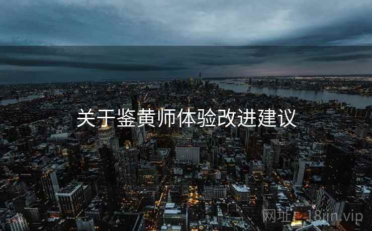 关于鉴黄师体验改进建议