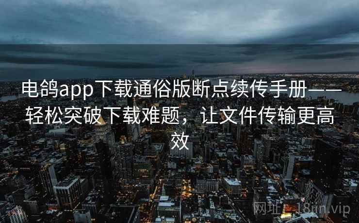 电鸽app下载通俗版断点续传手册——轻松突破下载难题，让文件传输更高效
