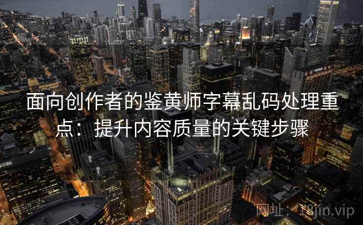 面向创作者的鉴黄师字幕乱码处理重点：提升内容质量的关键步骤