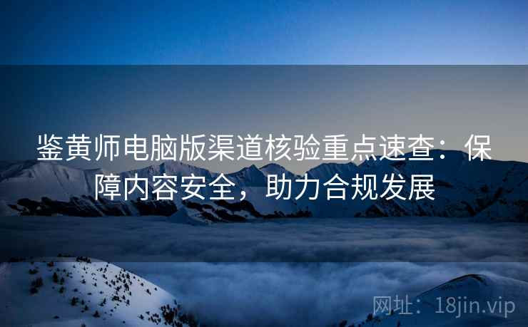 鉴黄师电脑版渠道核验重点速查：保障内容安全，助力合规发展